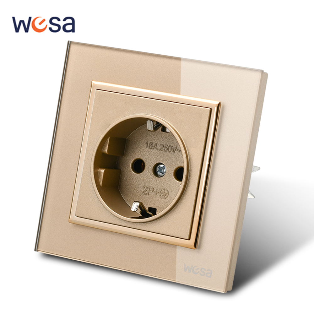Outdoor Power Outlet - WESA Crystal Tempered Glass Panel Golden