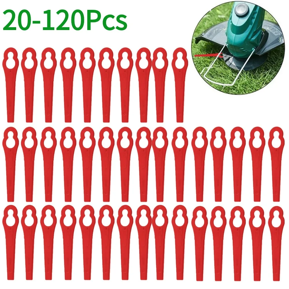 Hedge Trimmer Cordless - 20/60/100/120Pcs Strimmer Blades Plastic L83 Grass