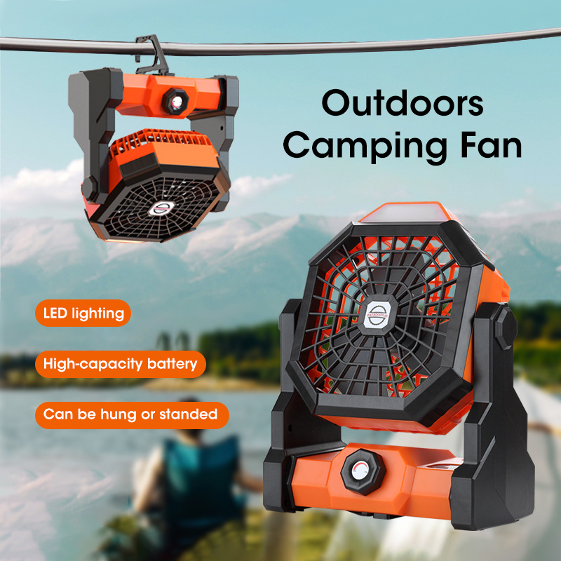 Outdoor Power Reno - 10000mAh Camping Fan with LED Lantern