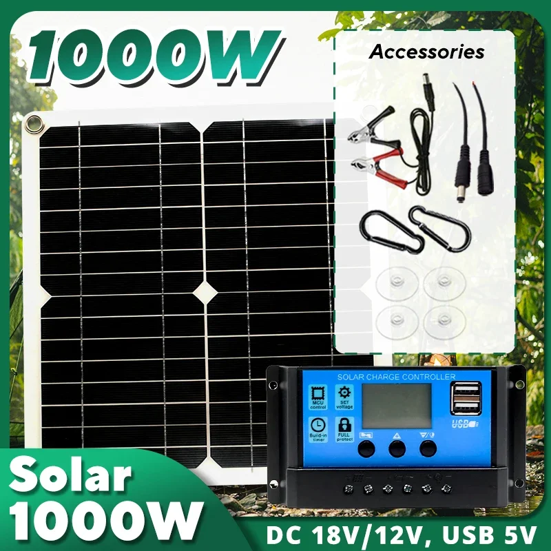 Outdoor Power Supply 12V - 1000W Solar Panel Kit,12V Solar Cell