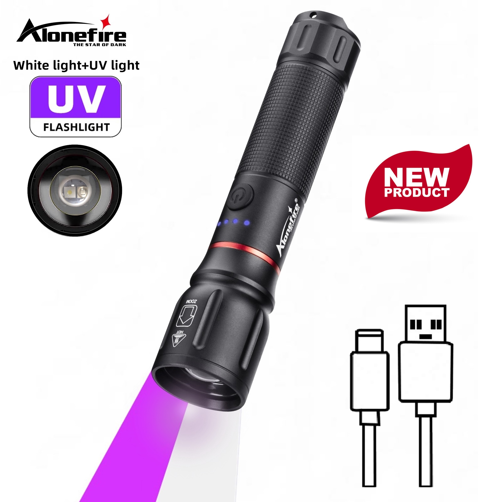Outdoor Power Reno - 2-in-1 Zoom High Power UV Light+LED