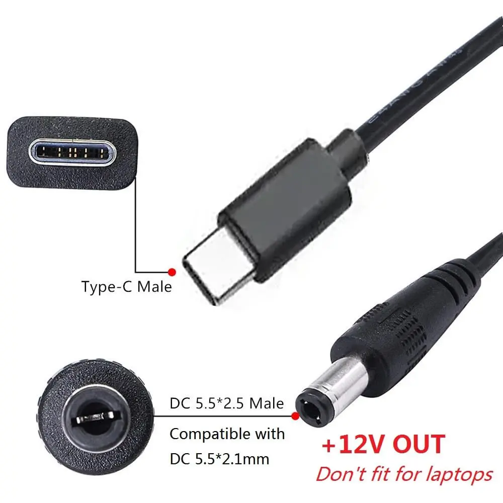 USB C to DC 5.5mm X 2.5mm Powe - đánh giá và giá Outdoor Power Supply 12V