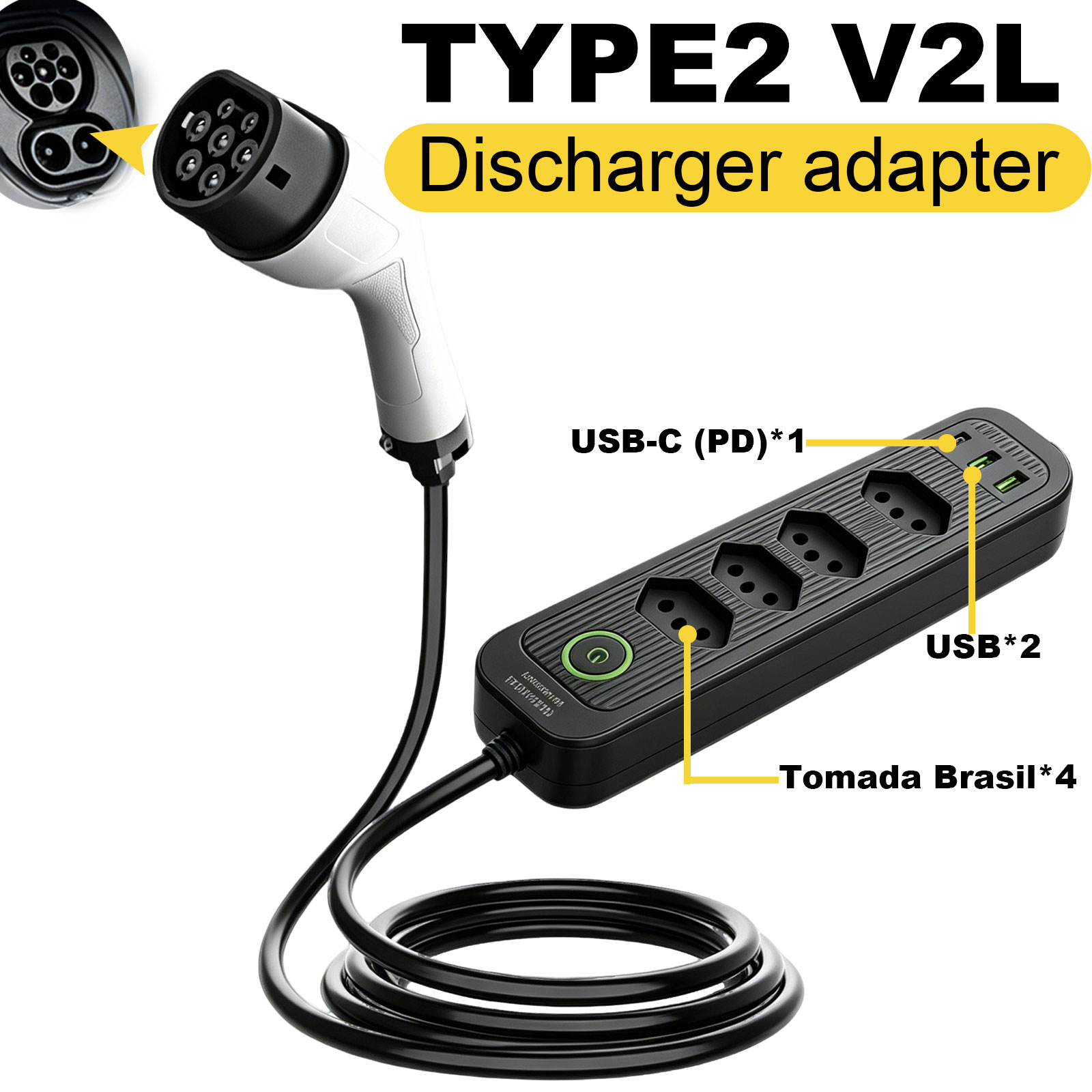 Type2 V2L Discharge Adapter 16 - đánh giá và giá Outdoor Power Outlet