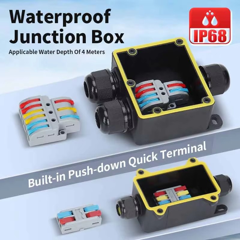 Junction Box Waterproof IP68 2 - đánh giá và giá Outdoor Power Outlet Box