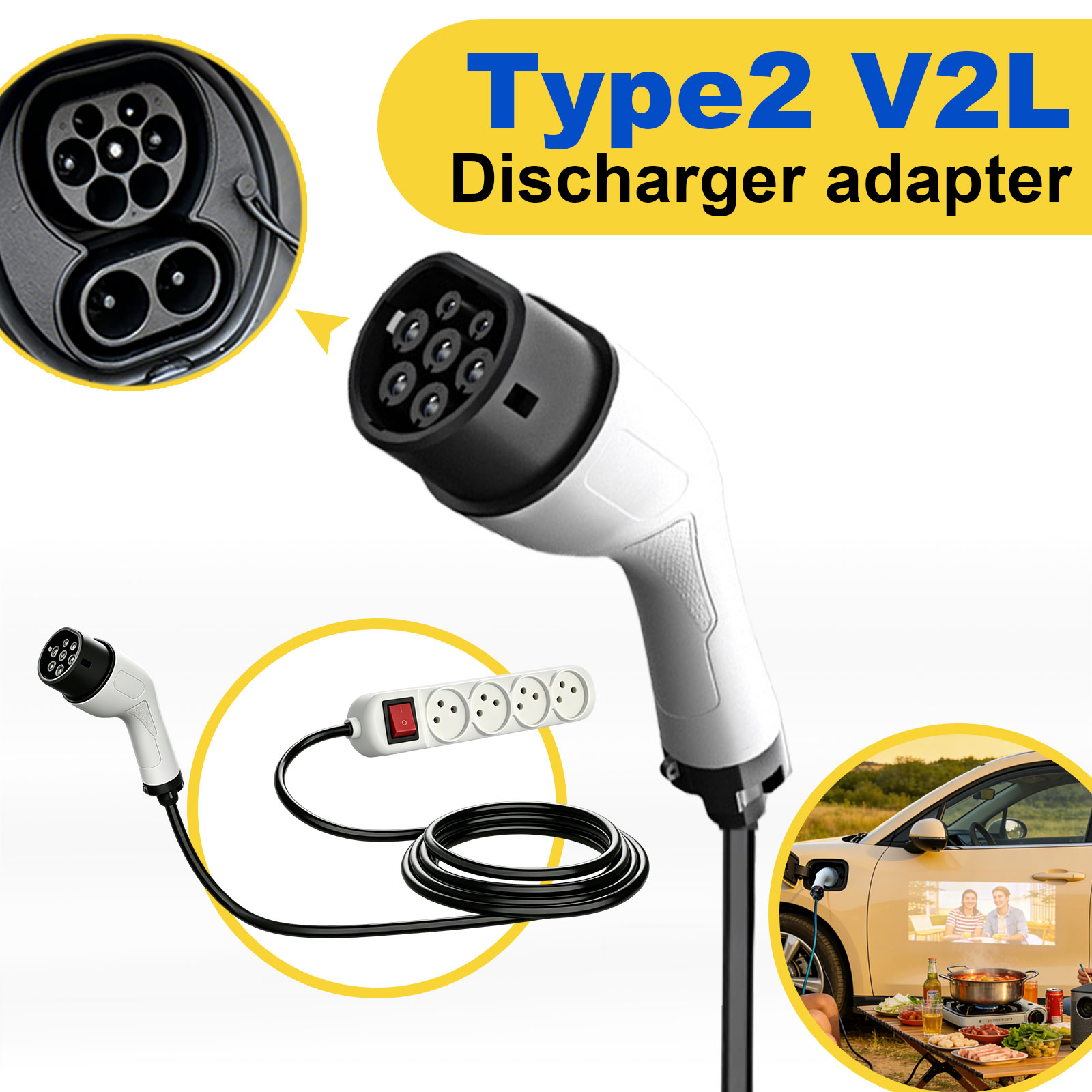 Type2 V2L Discharge Adapter Is - đánh giá và giá Outdoor Power Outlet