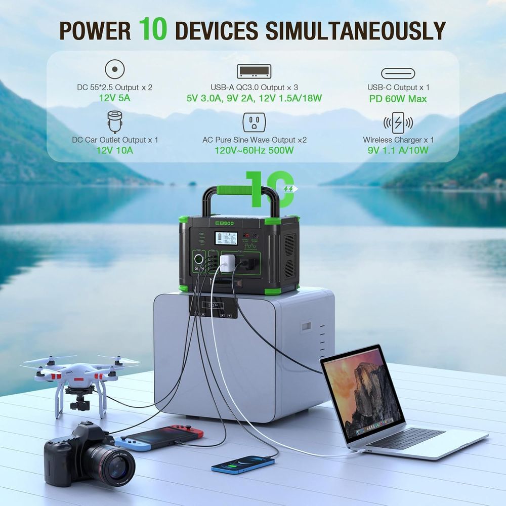 500W Portable Power Station 51 - đánh giá và giá Outdoor Power Outlet