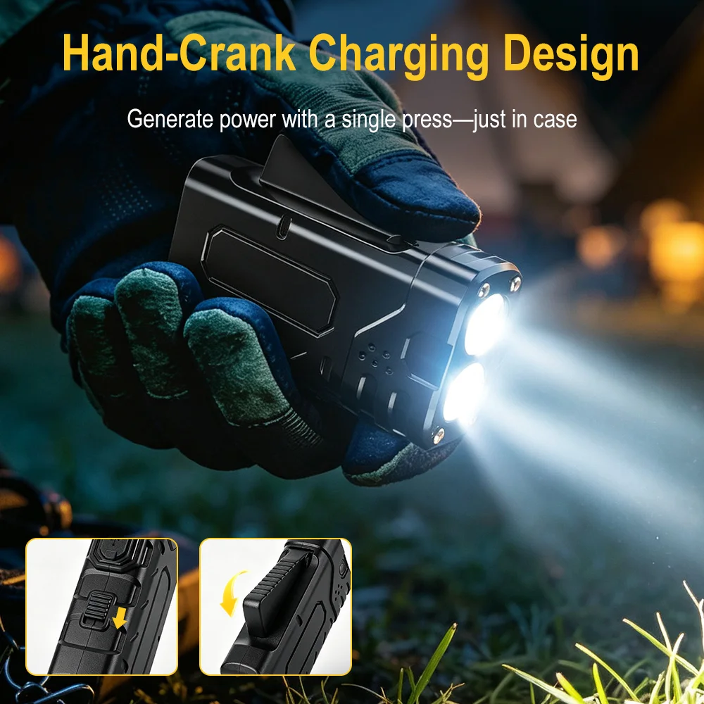 BORUIiT Hand Crank EDC LED Fla - đánh giá và giá Outdoor Power Reno