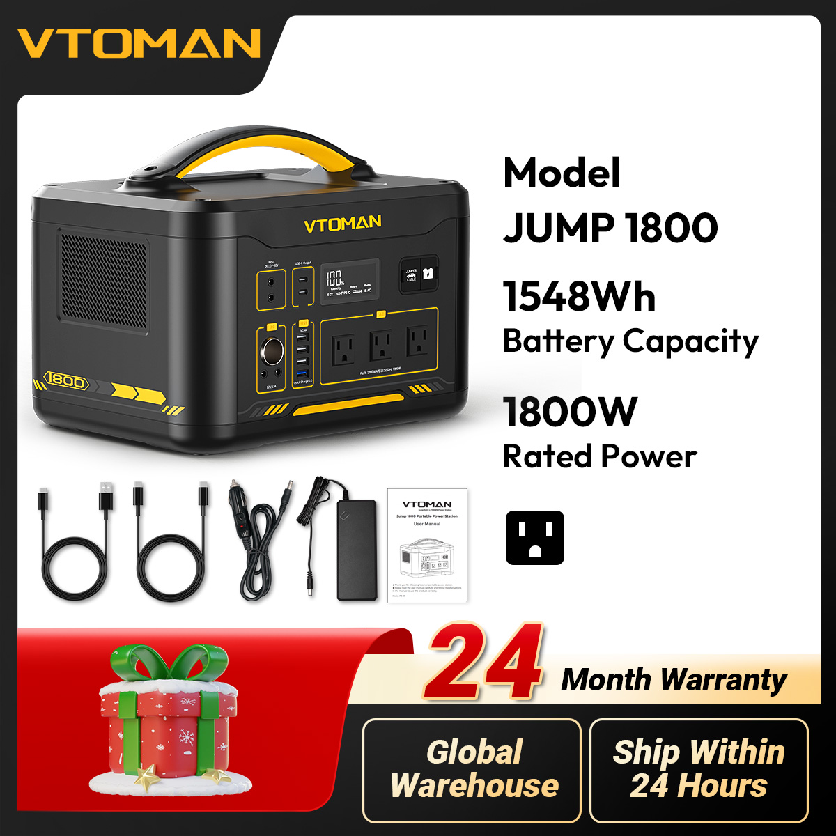 VTOMAN JUMP 1800 Portable Powe - đánh giá và giá Outdoor Power Supply 12V