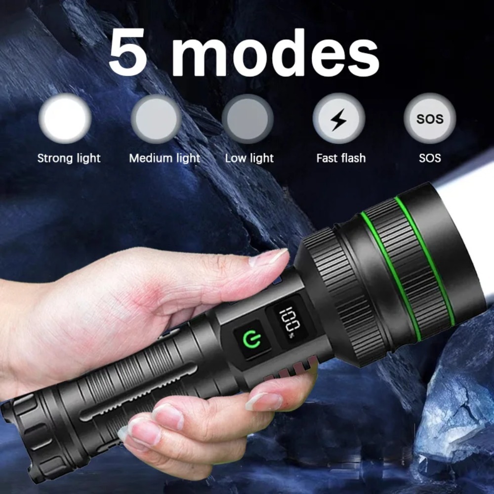 Powerful LED Flashlight Zoomab - đánh giá và giá Outdoor Powerbank